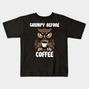 Grumpy Before Coffee Kids T-Shirt